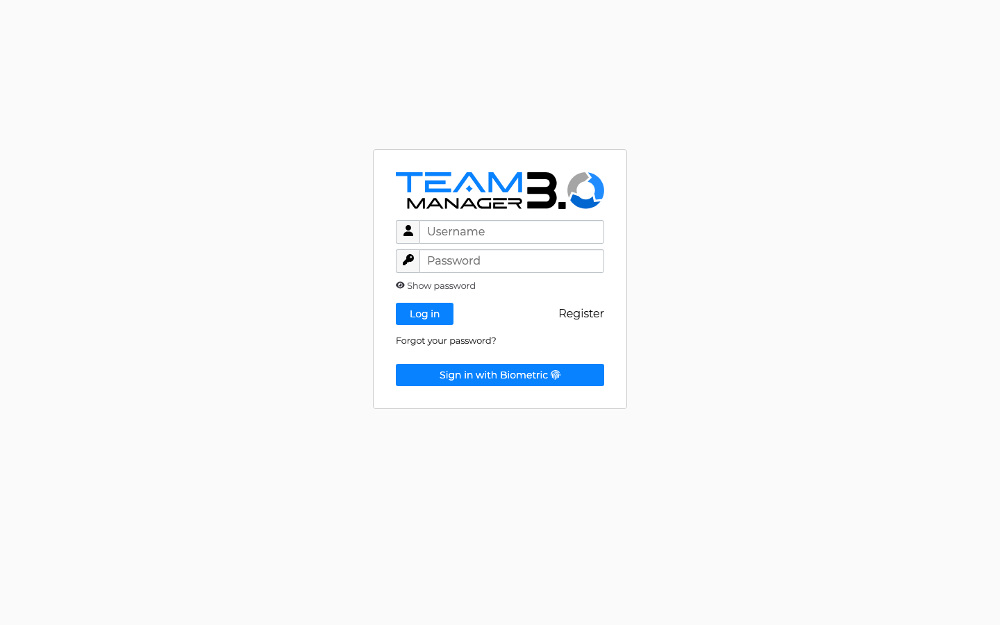 Team Manager sign-in screen at tm4.cheerfcc.org
